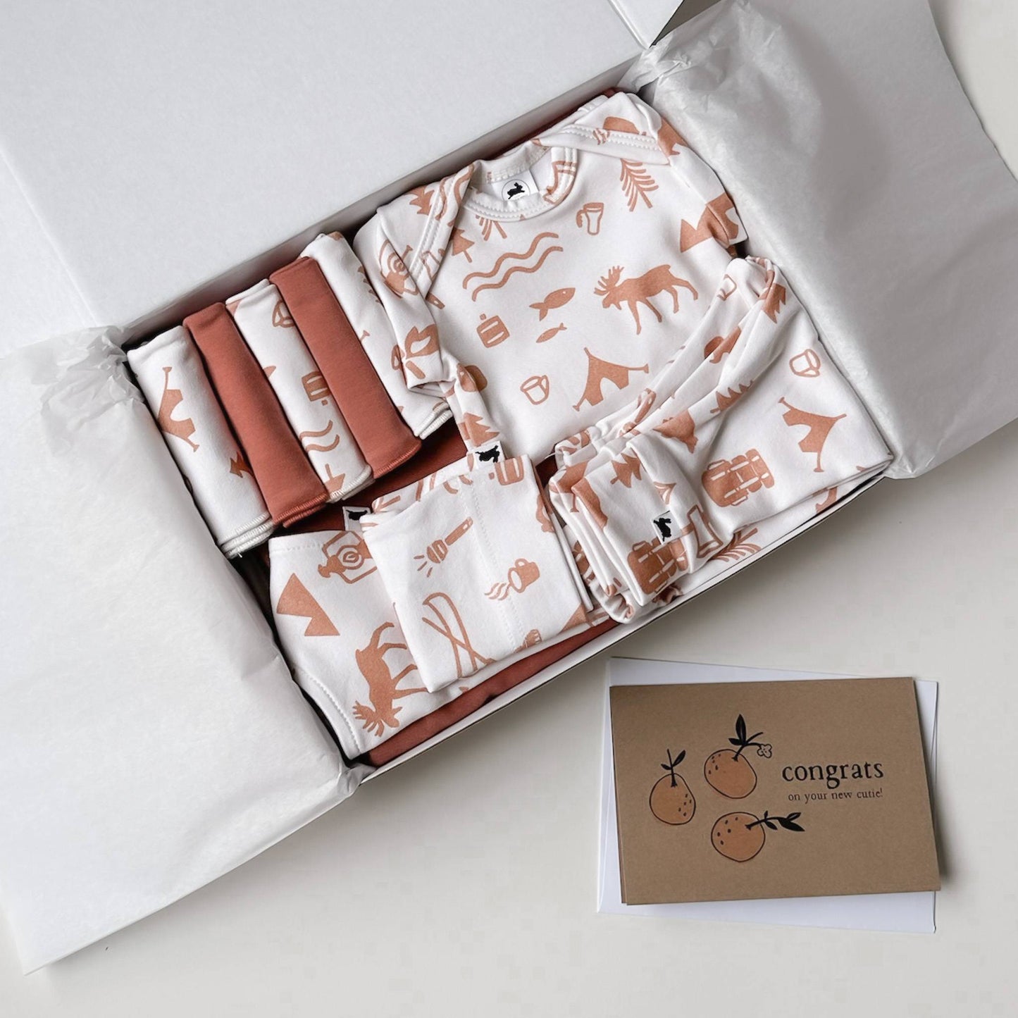 Bamboo Baby Capsule Gift Box - Adventure & Burnt Brick