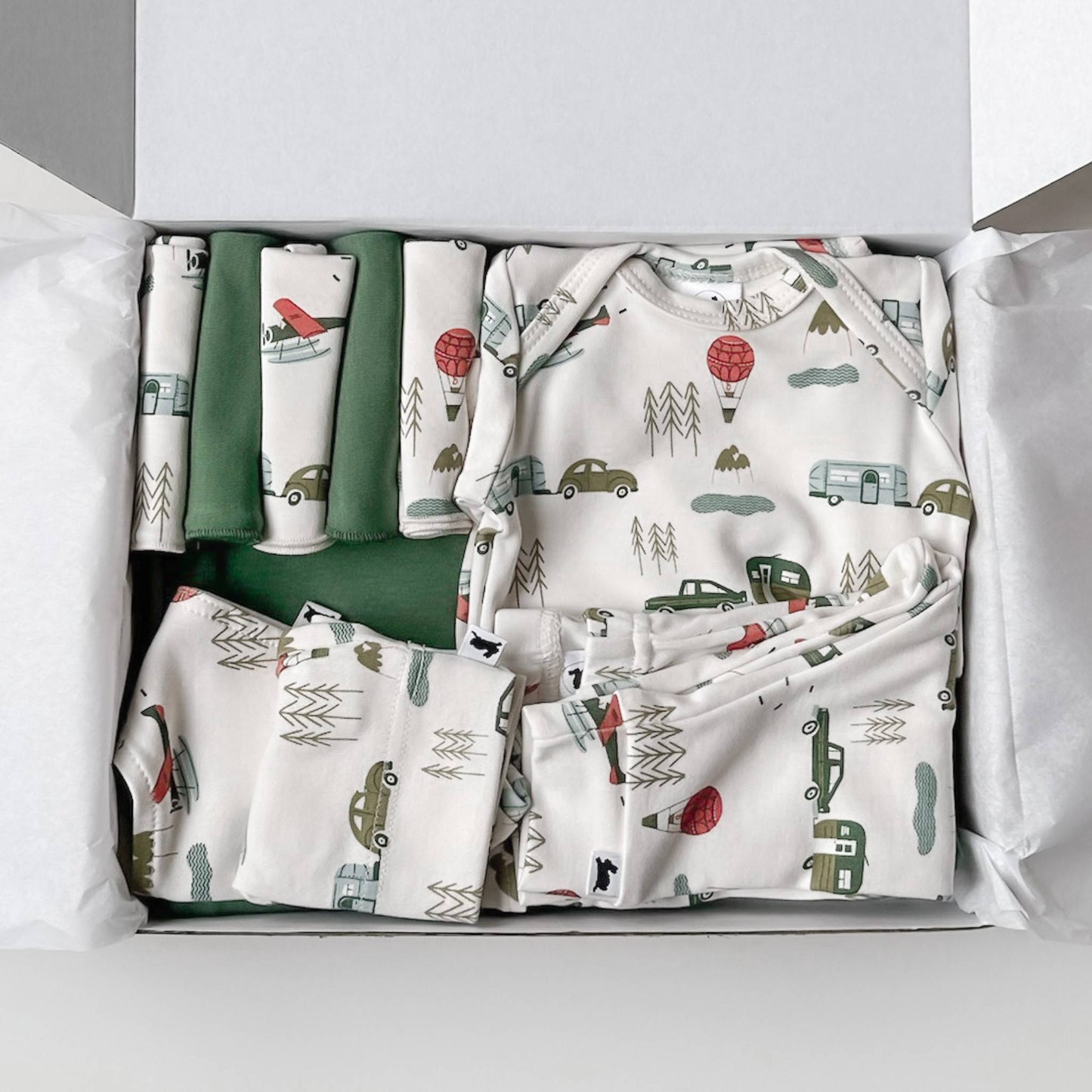 Bamboo Baby Capsule Gift Box - Travel & Leaf Green