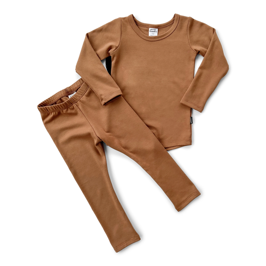 Long Sleeve Pajama Set | Caramel