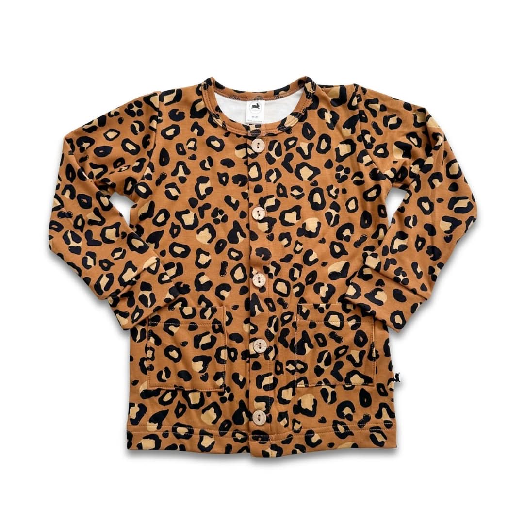 Kids' Bamboo Cardigan | Bronze Leopard