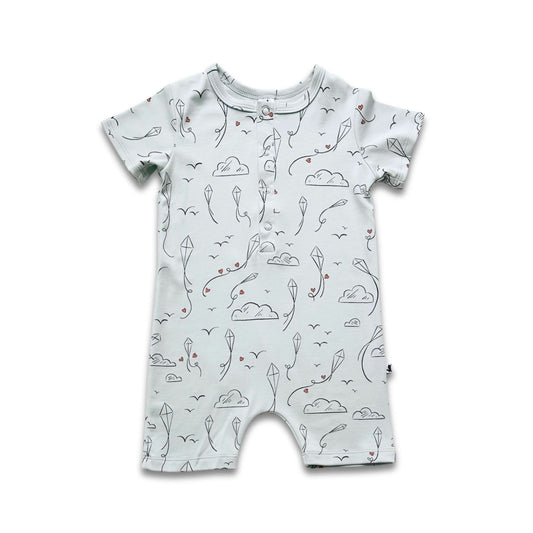 Bamboo Baby Shorts Romper | Navy - additional view