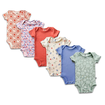 Bamboo Baby Short-Sleeved Onesie | Tidal Blue - additional view