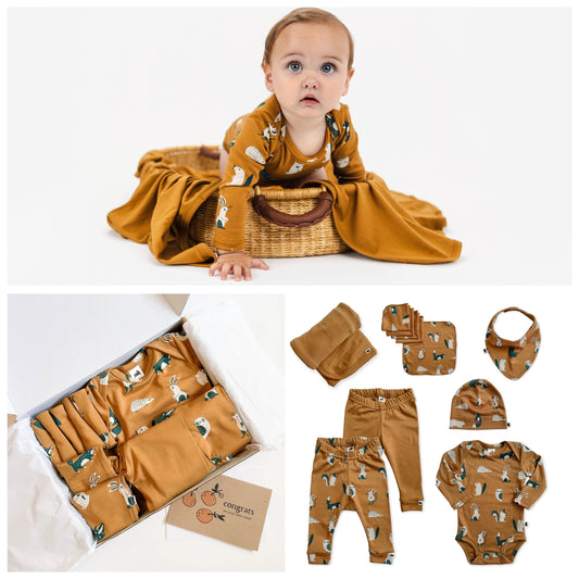 Bamboo Baby Capsule Gift Box | Scandi Critters & Umber
