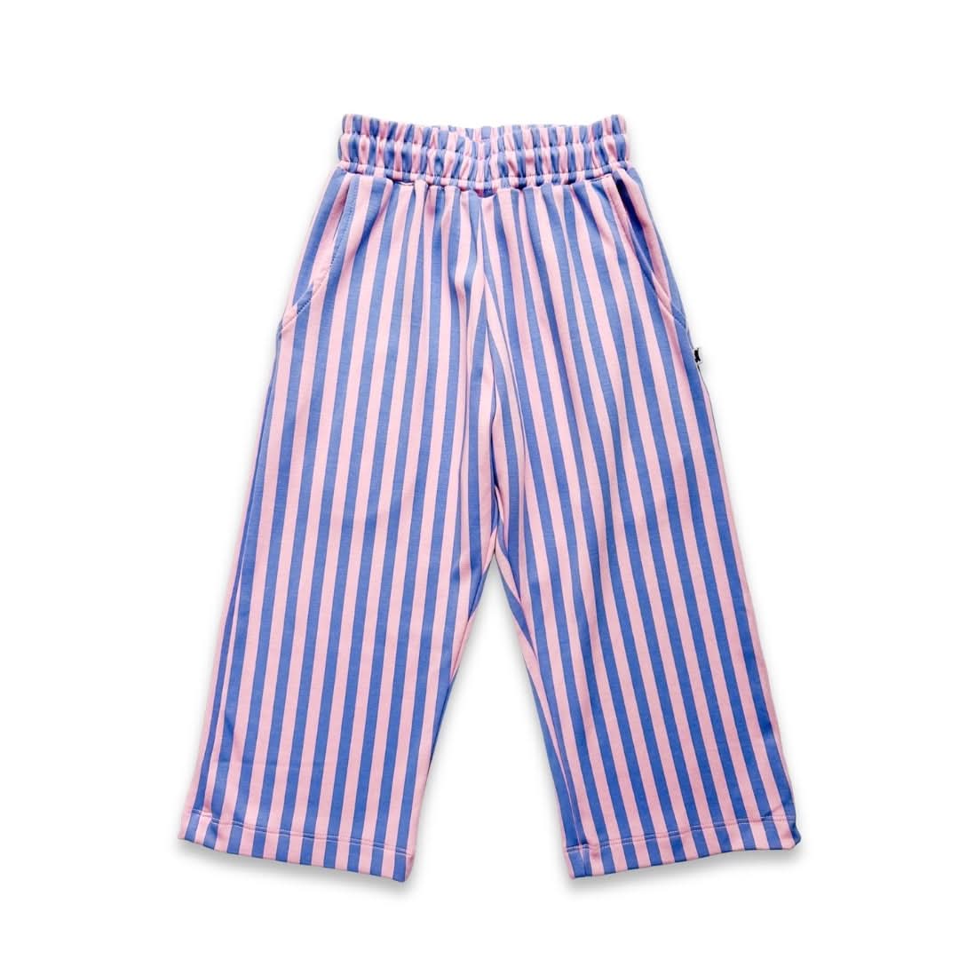 Kids Bamboo Wide Leg Pants | Parlour Stripe