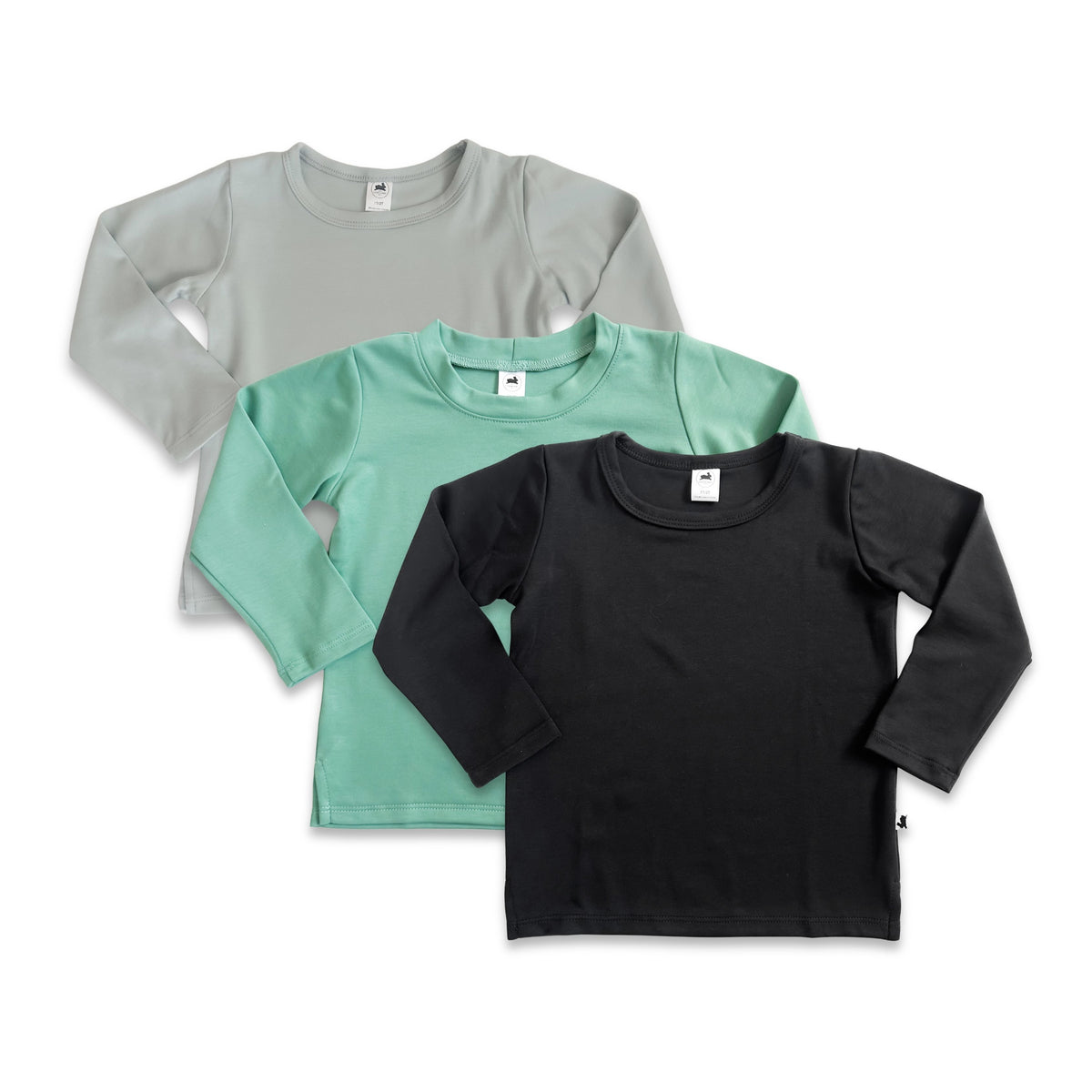 Kids’ Bamboo Long-Sleeve T-Shirt with side slits | Misty Blue