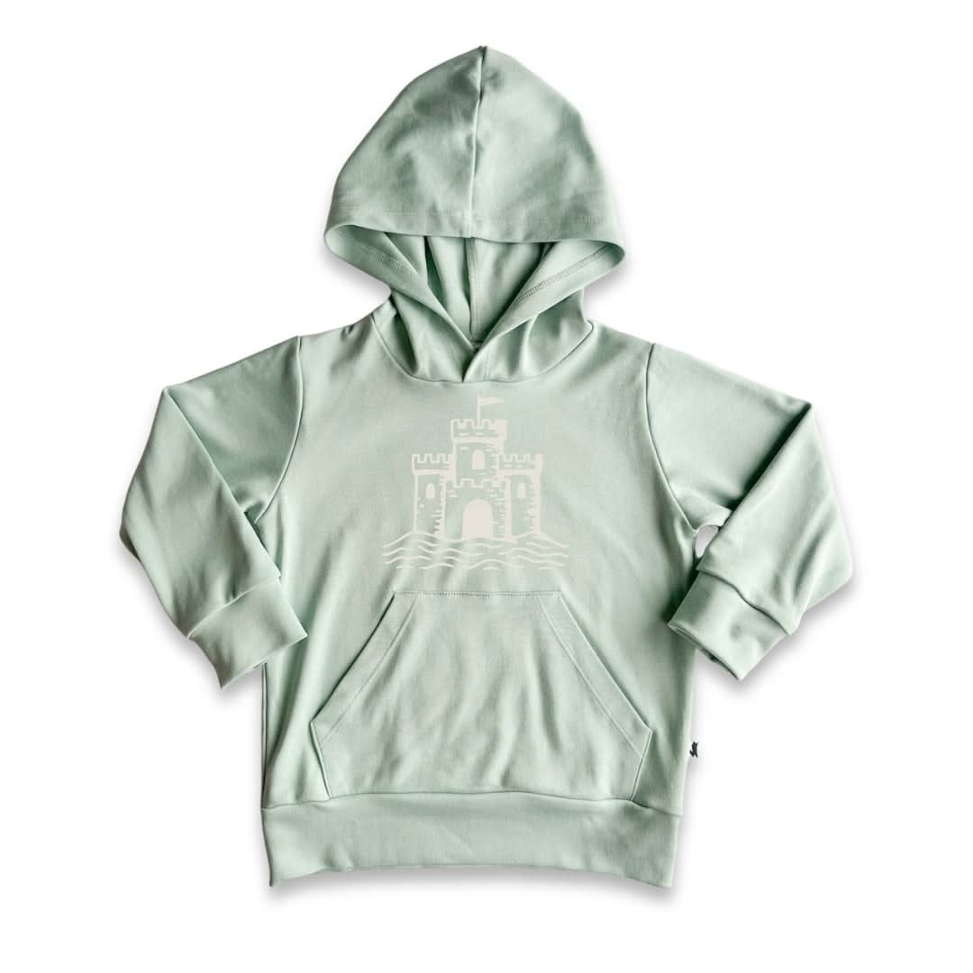 Kids' Bamboo Lightweight Kangaroo Pocket Graphic Hoodie | Sandcastle On Seaglass