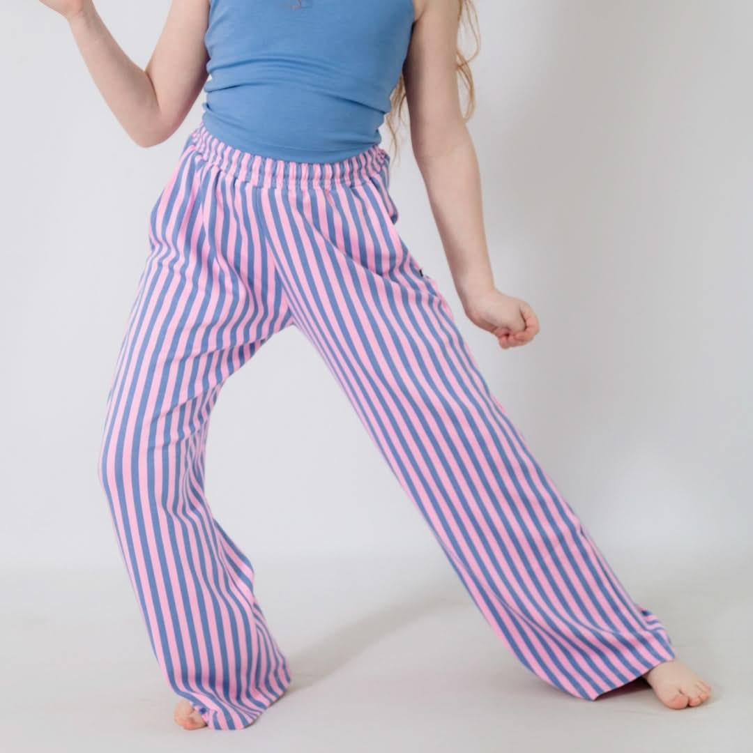 Youth Bamboo Wide Leg Pants | Parlour Stripe