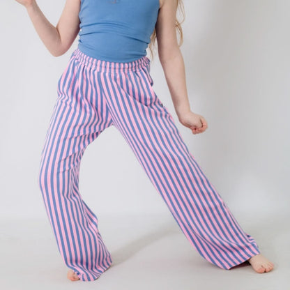 Youth Bamboo Wide Leg Pants | Parlour Stripe