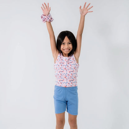Kids' Bamboo Bike Shorts | Flamingo Party - additional view