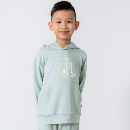 Kids' Bamboo Lightweight Kangaroo Pocket Graphic Hoodie | Sandcastle On Seaglass