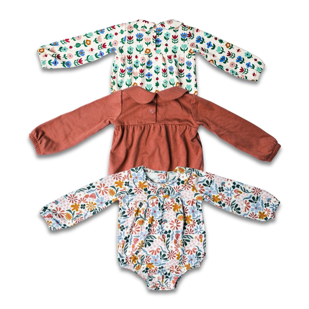 Baby Bamboo Bubble Romper | Block Floral