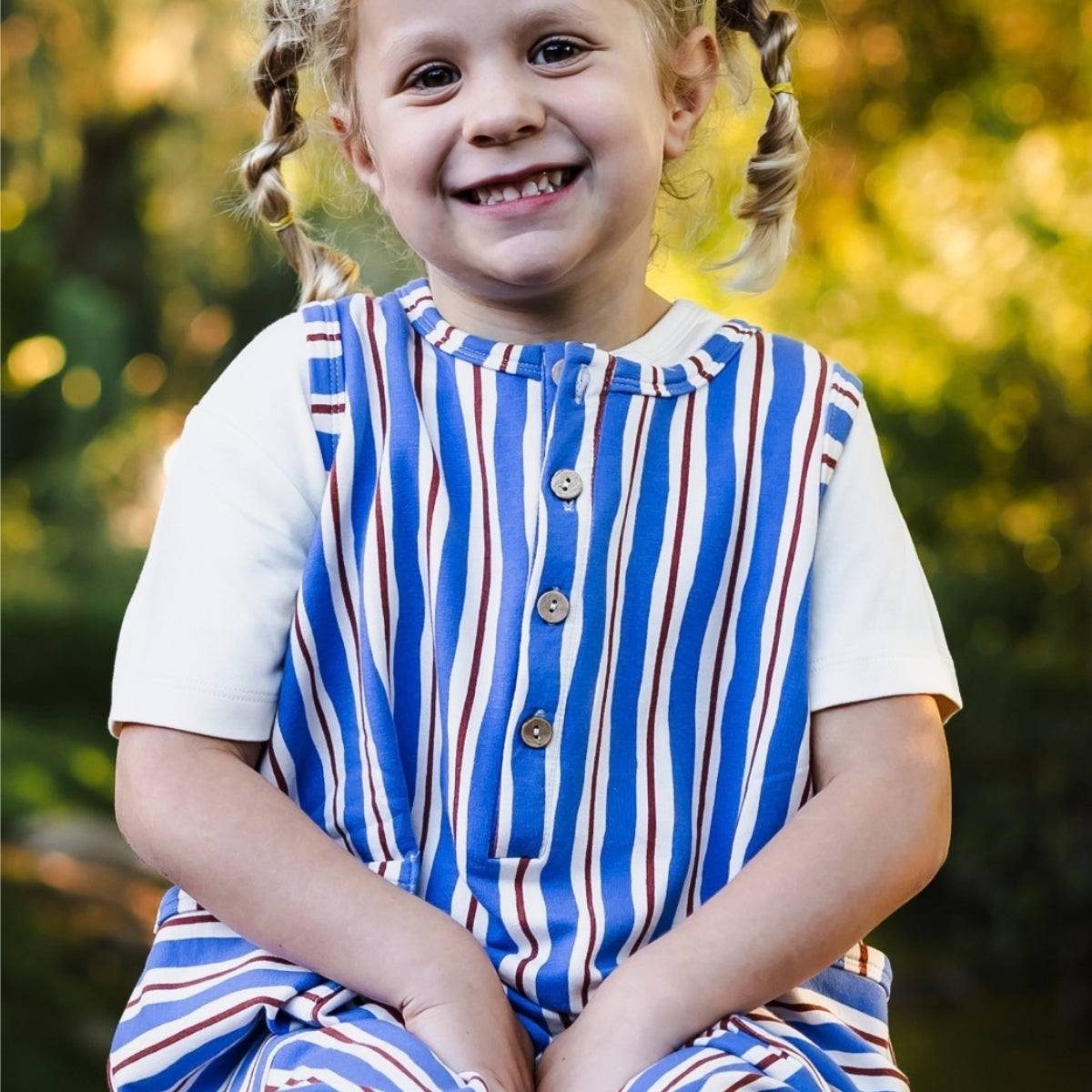 Kids' Bamboo Terry Romperall | Scandi Stripe
