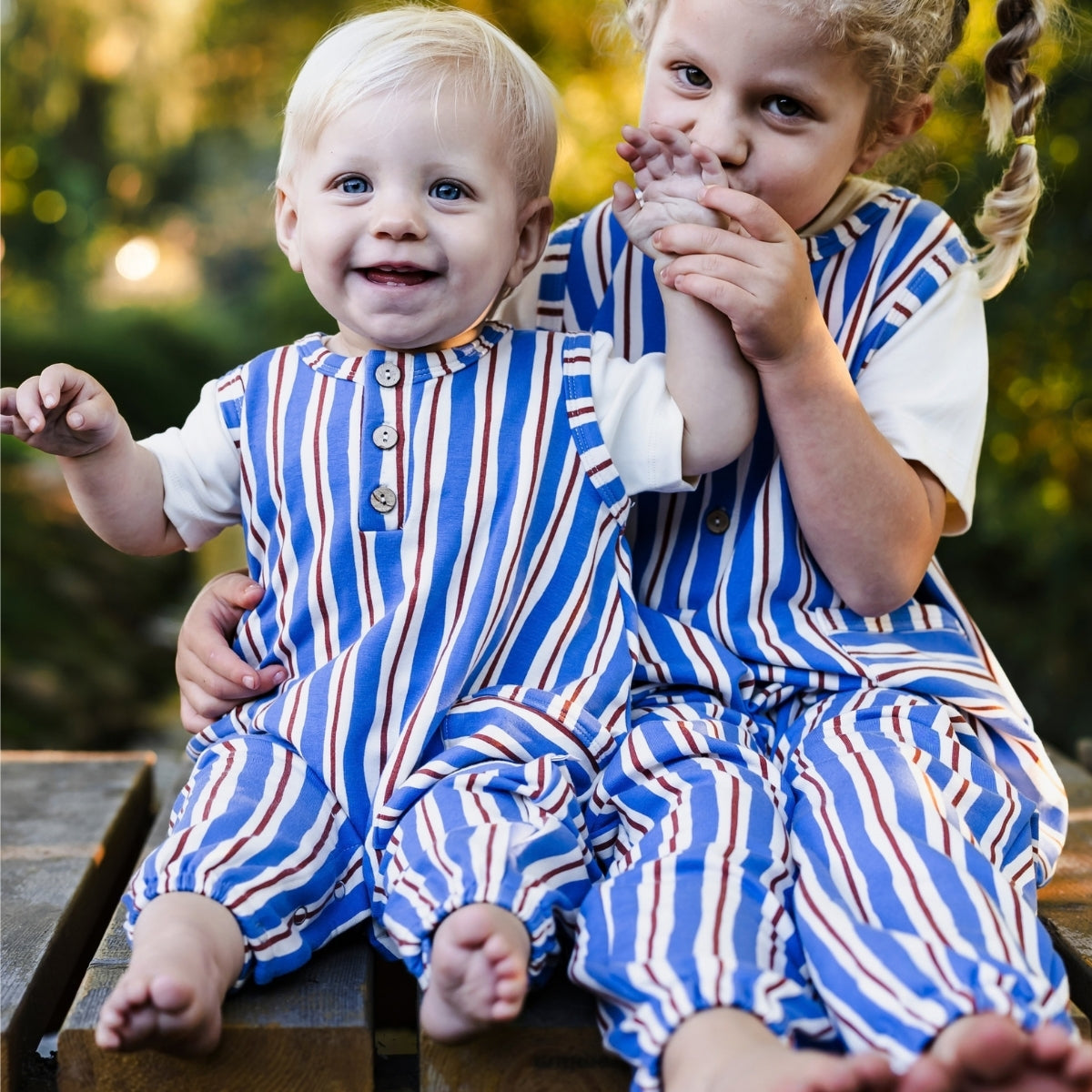 Kids' Bamboo Terry Romperall | Scandi Stripe