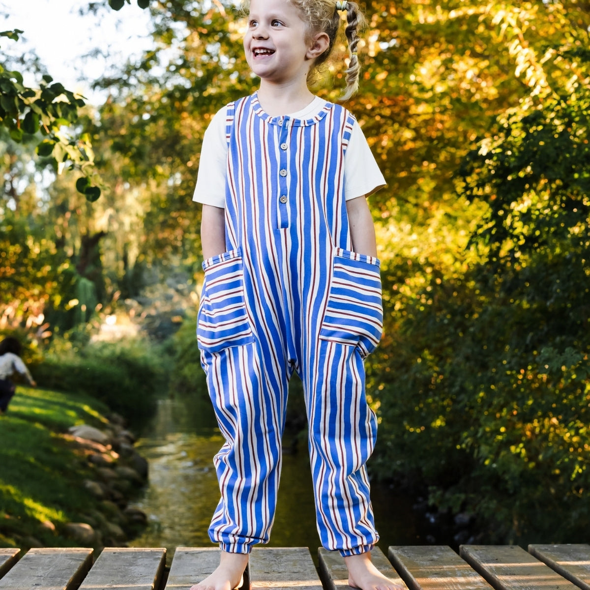 Kids' Bamboo Terry Romperall | Scandi Stripe
