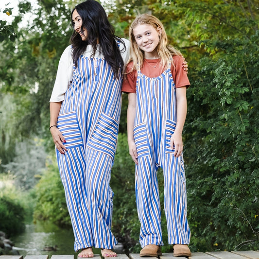 Ladies' Bamboo Terry Romperall | Scandi Stripe
