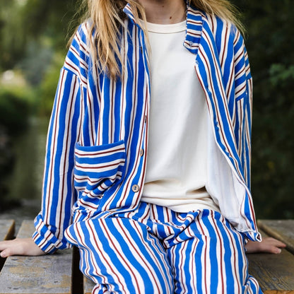 Youth Bamboo Terry Echo Jacket | Scandi Stripe