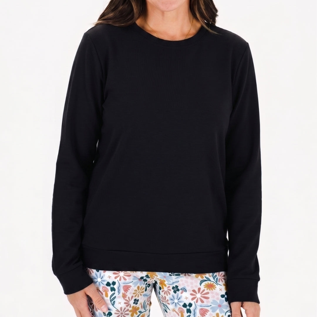Ladies' Bamboo Set In Sleeve Pullover | Black