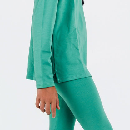 Youth Bamboo Long-Sleeve T-Shirt with Side Slits | Spruce Green