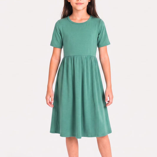 Youth Bamboo Daphne Dress | Spruce Green