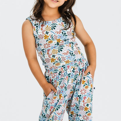 Youth Bamboo Longline Bralette-Style Tank | Floating Floral