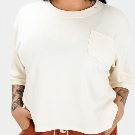 Ladies' Bamboo Boxy Pocket T-Shirt | Cream