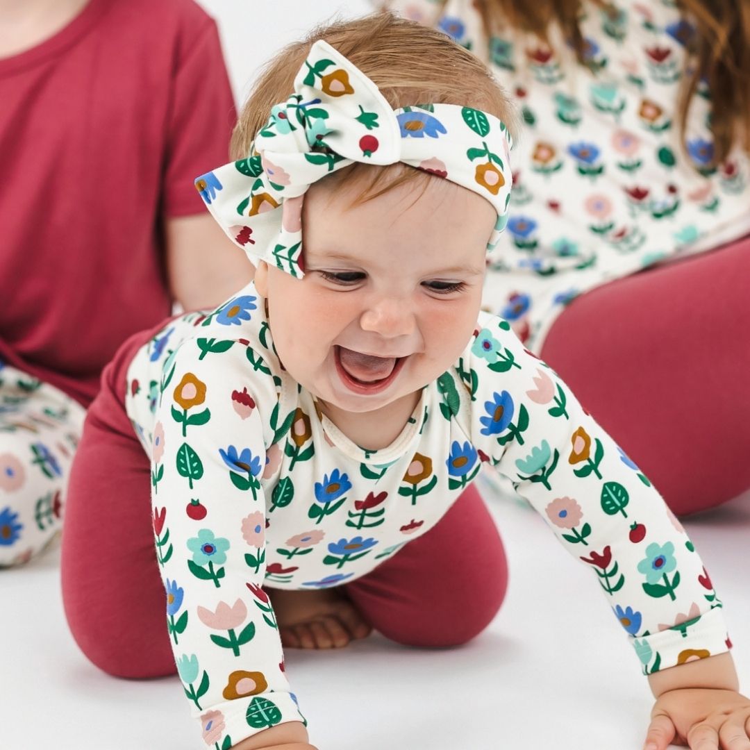 Bamboo Baby Headwrap | Block Floral