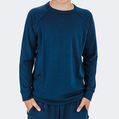 Youth Bamboo Raglan Pullover | Navy