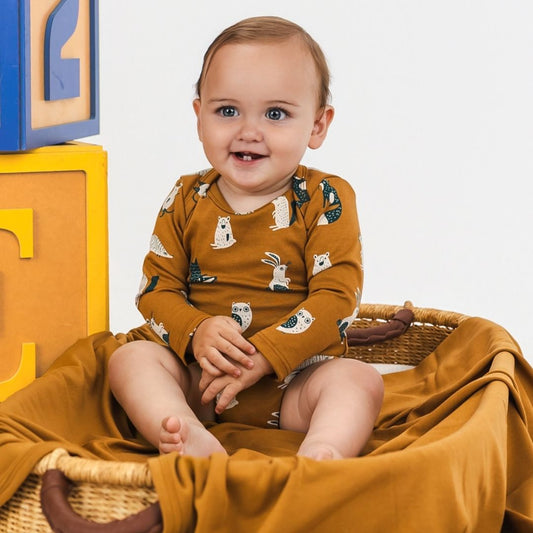 Baby Bamboo Long-Sleeve Bodysuit | Scandi Critters