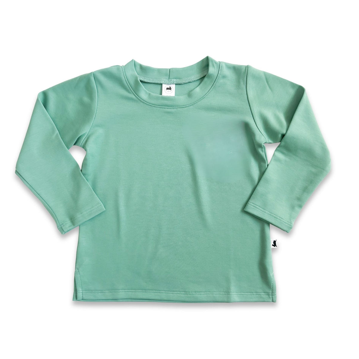 Kids’ Bamboo Long-Sleeve T-Shirt with side slits | Spruce Green