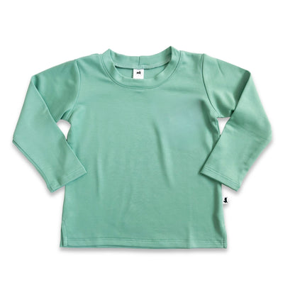 Kids’ Bamboo Long-Sleeve T-Shirt with side slits | Spruce Green