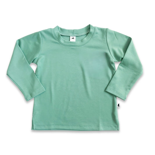 Kids’ Bamboo Long-Sleeve T-Shirt with side slits | Spruce Green