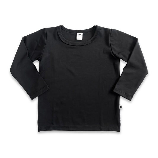 Youth Classic Long-Sleeve T-Shirt with Side Slits | Black