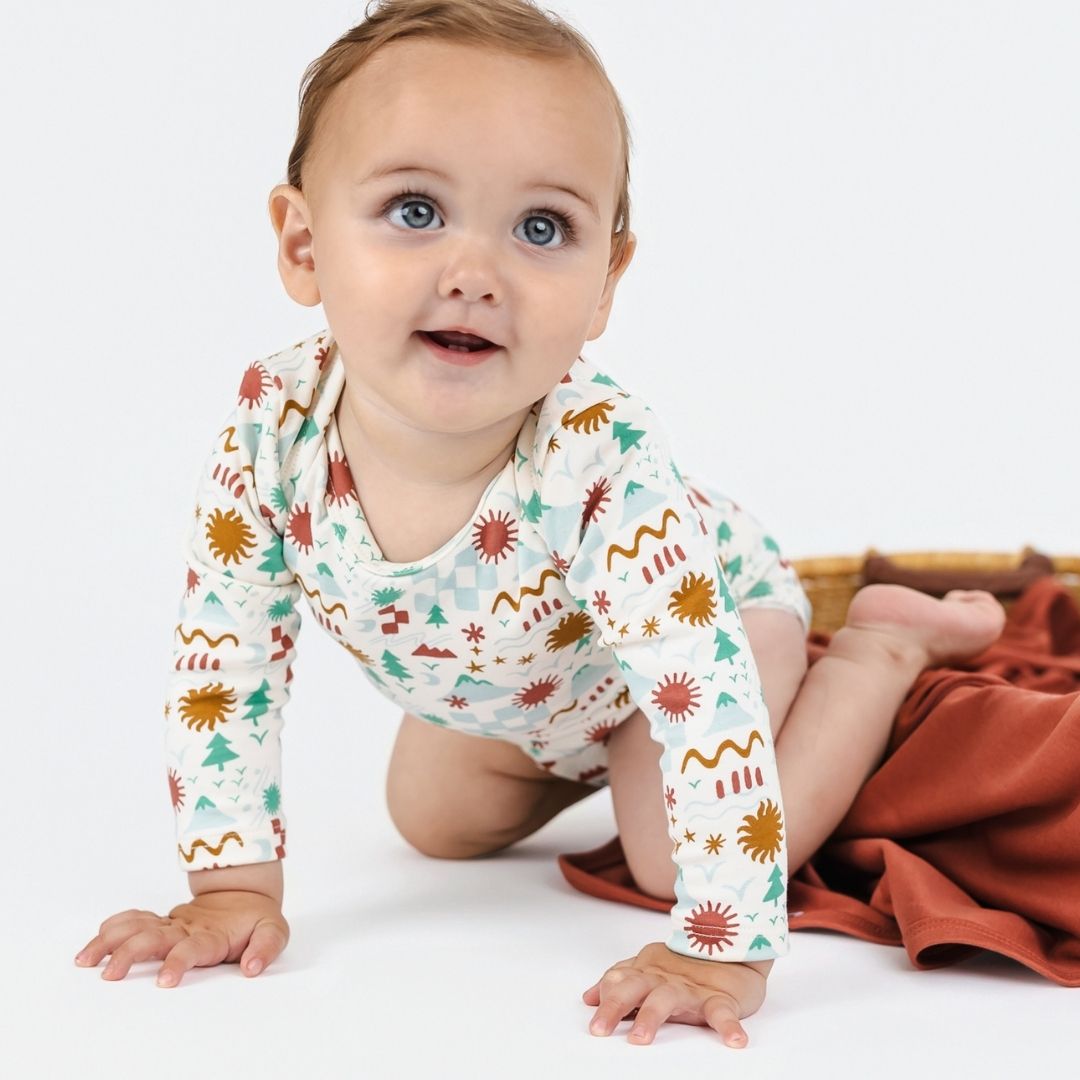 Baby Bamboo Long-Sleeve Bodysuit | Icon Landscape