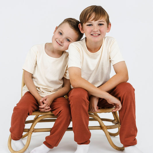Youth Bamboo Lightweight Joggers | Burnt Brick