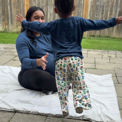 Kids' Bamboo Lettuce Edge Pants | Block Floral