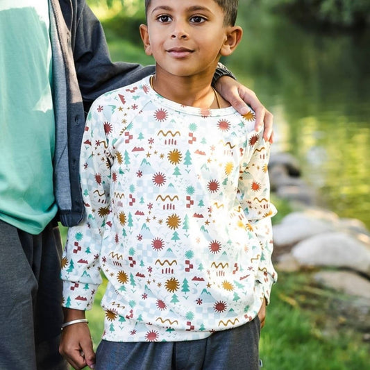 Youth Bamboo All-Over Print Pullover | Icon Landscape