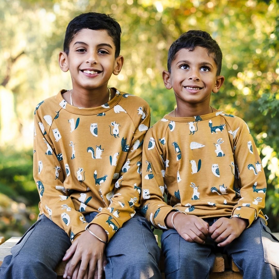 Youth Bamboo All-Over Print Pullover | Scandi Critters