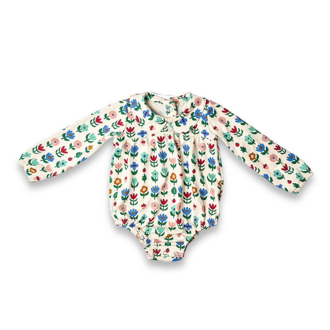 Baby Bamboo Bubble Romper | Block Floral
