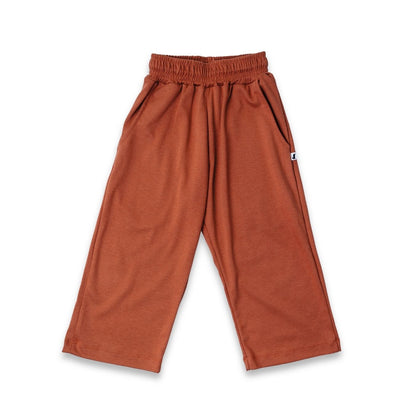 Kids' Bamboo Wide Leg Pants | Burnt Brick