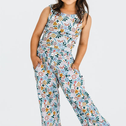Youth Bamboo Longline Bralette-Style Tank | Floating Floral