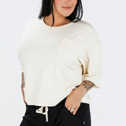 Ladies' Bamboo Boxy Pocket T-Shirt | Cream