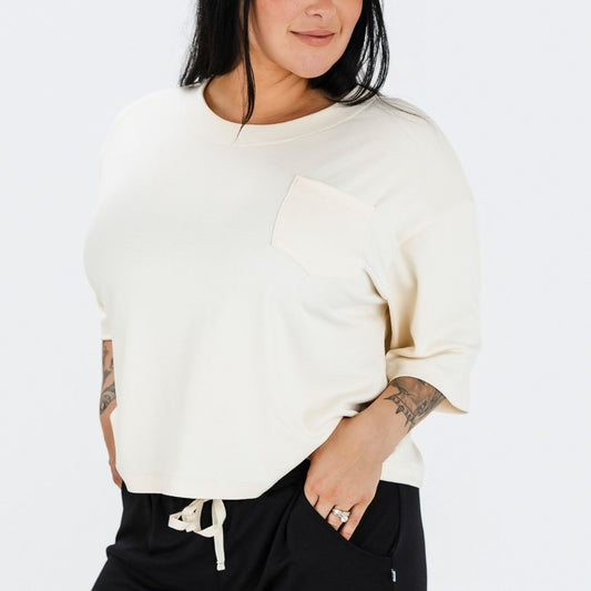 Ladies' Bamboo Boxy Pocket T-Shirt | Cream