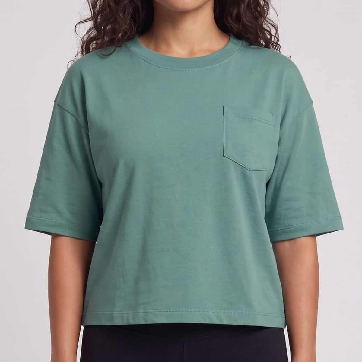 Ladies' Bamboo Boxy Pocket T-Shirt | Spruce Green