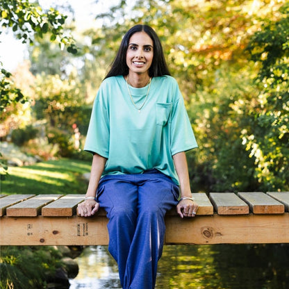Ladies' Bamboo Boxy Pocket T-Shirt | Spruce Green