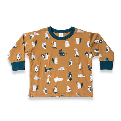Baby/Kids' Bamboo Relaxed Long Sleeve T-Shirt | Scandi Critters