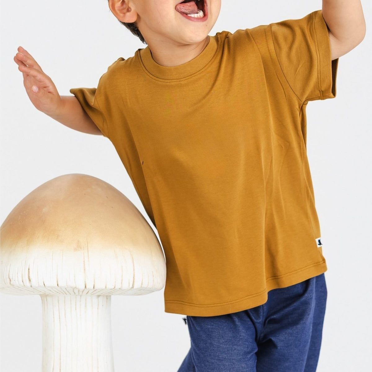 Youth Bamboo Boxy T-Shirt | Umber