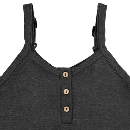 Ladies' Bamboo Terry Denim Romperall | Charcoal Denim