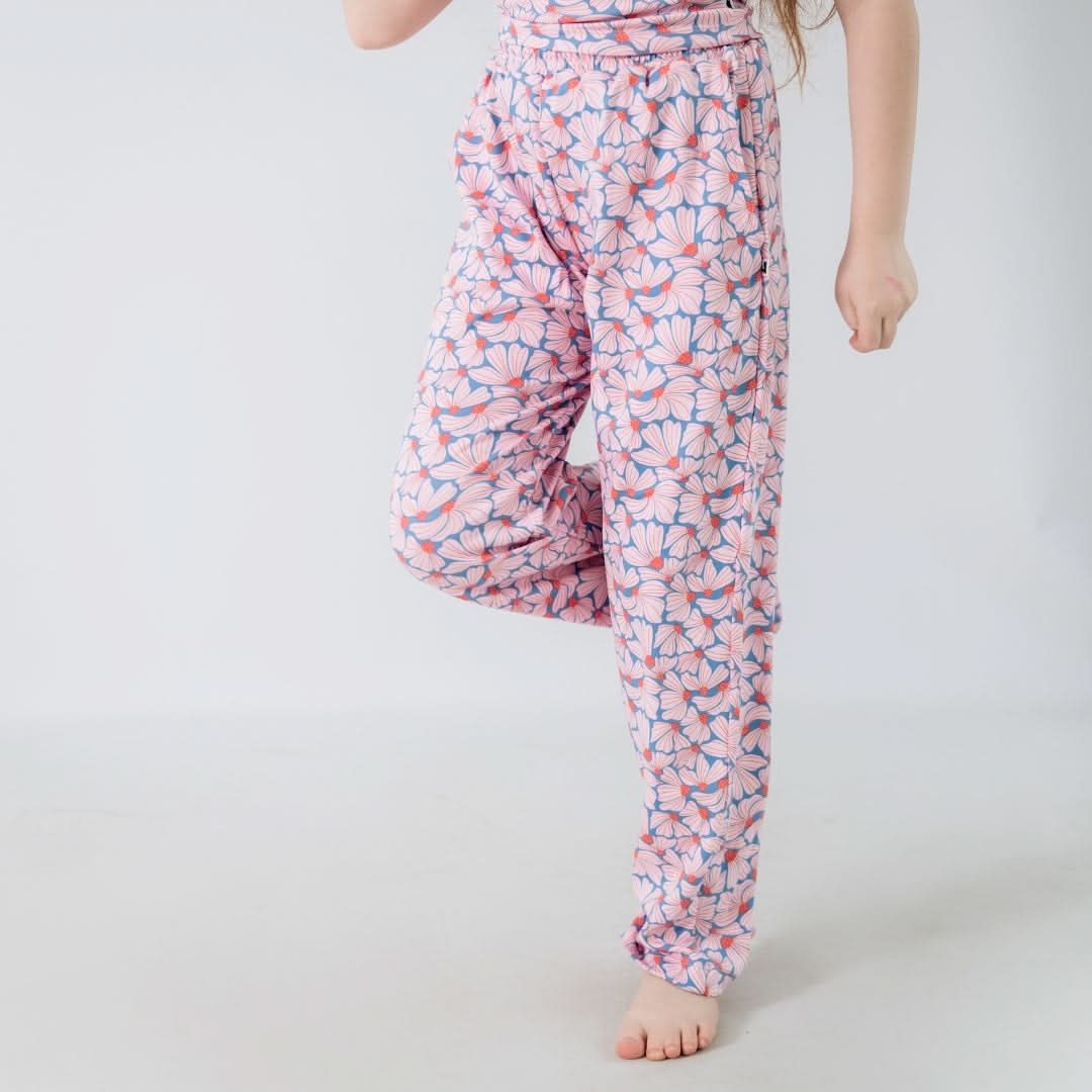 Youth Bamboo Wide Leg Pants | Parlour Stripe - additional view