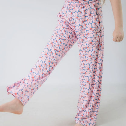 Youth Bamboo Wide Leg Pants | Parlour Stripe - additional view