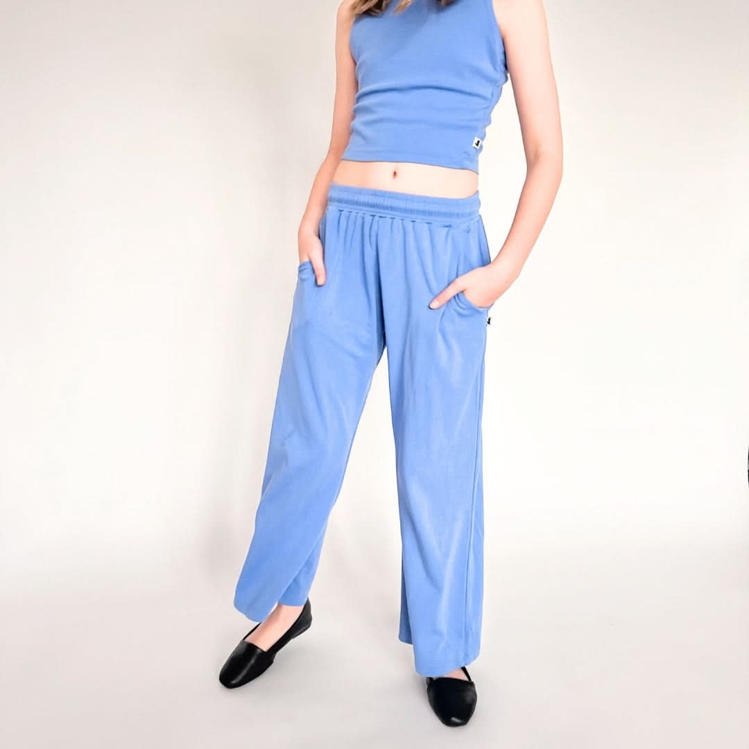Youth Bamboo Wide Leg Pants | Parlour Stripe - additional view